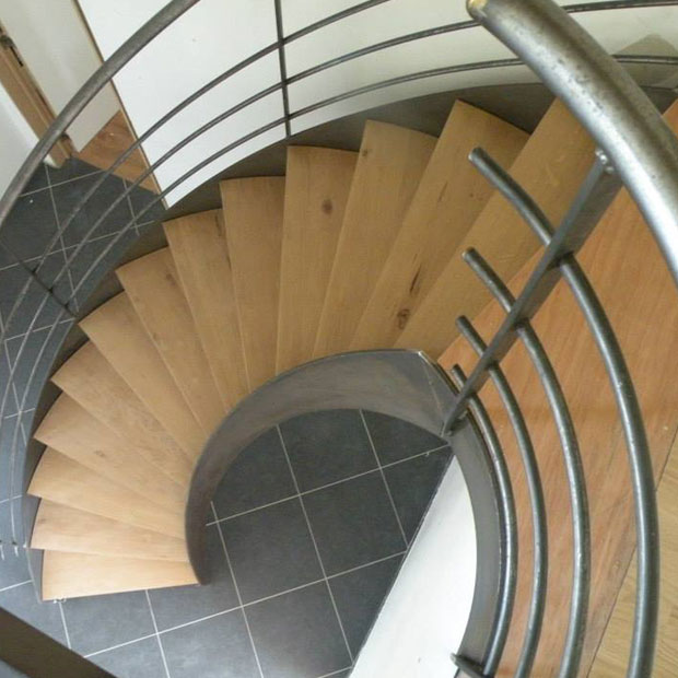 escalier helicoidal vue de dessus